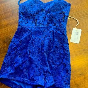 L’atiste blue lace romper, size small, new with tags